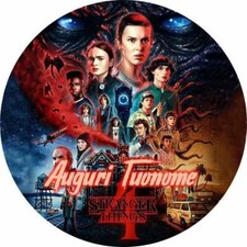 Cialda STRANGER THINGS x con NOME Decorazione Torta Ostia Zucchero FIBRA VEGETAL