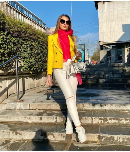 Zara blazer ritagliato giallo - blazer,