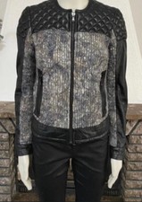 Giacca di pelle giubbino di lana Leidiro taglia 36 (S)