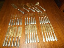 Antico Servizio Posate 42  Pezzi Argento 800 Ed Ottone SOLINGEN fine 800