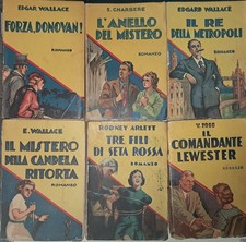 lotto GIALLI S.A.C.S.E antichi anni 30 e 40 Anteguerra Wallace, Arlett OTTIMI !