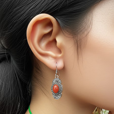 Orecchini corniola rossa fatti