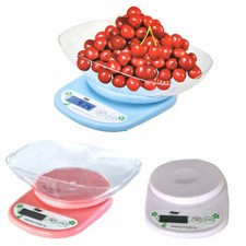 BILANCIA DIGITALE LCD PIATTO VASSOIO CUCINA ELETTRONICA LIQUIDI 5KG TARA B25 SCO