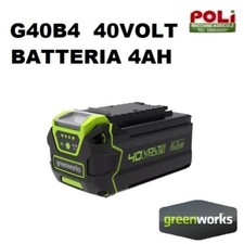 GREENWORKS BATTERIA 40V 4Ah 144Wh G40B4 AL LITIO RICARICA 100% DI 120 MINUTI