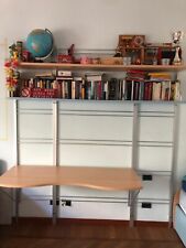 Scrivania con Libreria a 4 Livelli Rovere