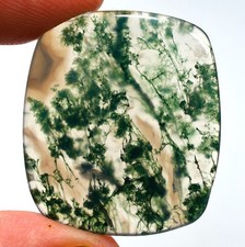 35 Ct 4X28X31 mm Agata Opale Muschio Verde Naturale Fantasia Cabochon Gemma...