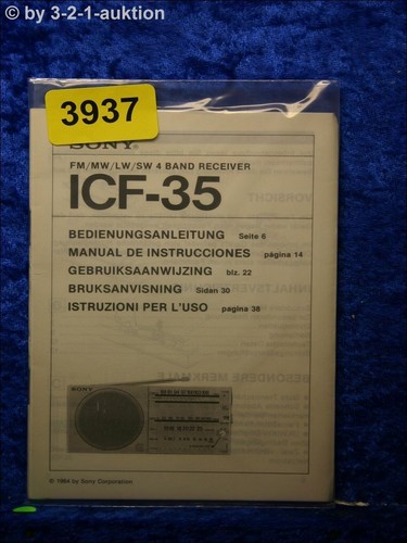 Sony manuale icf bandi - icf, 35