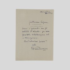 Autografo Ezechiele Guardascione a Floriano Del Secolo Napoli Pittura