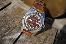 Payard Rare Midsize Unisex Vintage Automatic 25 Jewels Diver Tropical Dial Date