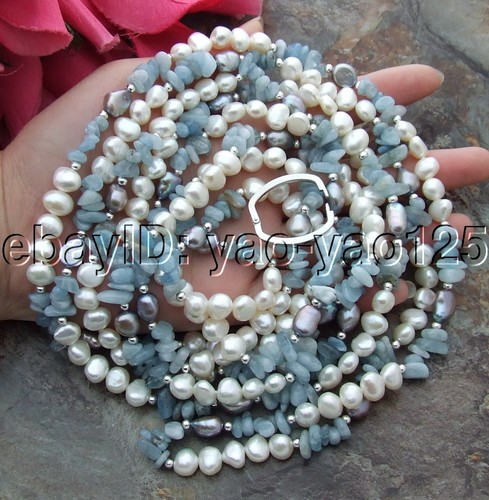 Collana acquamarina blu perle