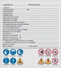 CARTELLO DA CANTIERE - direzione lavori + simboli - segnaletica segnale