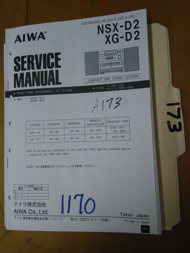 Aiwa nsx manuale di - aiwa, xg