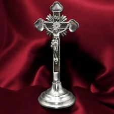 CROCE DELLA PASSIONE RELIGIONE CRISTO CROCIFISSO 1900 ARS ALTARE CHIESA ARTE...