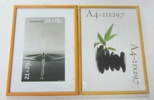 2 Cornici Portafoto Cornice x Foto Quadri in Legno Giallo 21x29 Cm Formato A4