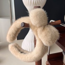 Fascia per capelli simpatica vera pelliccia di visone donna ragazza orecchio di gatto cerchio per capelli decorazione regalo