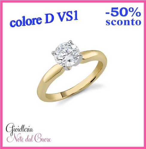 Anello solitario oro giallo - anello,