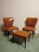 COPPIA DI POLTRONE CON POUF  ANNI ’50 VINTAGE