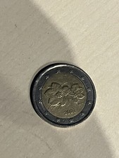Moneta Rara da 2 Euro Finlandia 2001 ERRORE DI CONIO