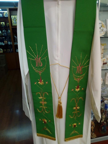 Stola sacerdotale verde made - stola,
