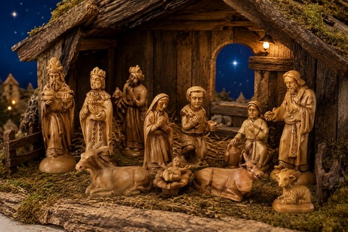 Presepe pezzi legno - presepe, 12