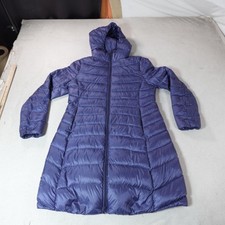 Uniqlo piumino donna grande viola lungo ultraleggero extra caldo con cappuccio puffer