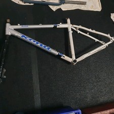 Telaio e forcelle MTB retrò 26" Kona Kula 18", morsetto sedile argento bianco freno a V e disco