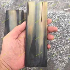 Coltello foglio corno di pecora fiore naturale grezzo piatto bilancia manico materiale fai da te