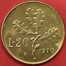 Moneta 20 Lire 1970 Ramo di