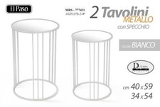 2 TAVOLINI METALLO BIANCO TOP