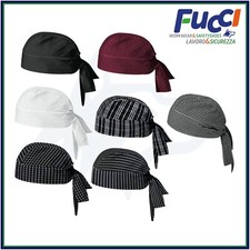 BANDANA CHEF PIZZAIOLO PIRATA CICLISMO COPRICAPO A NODO COTONE UOMO DONNA