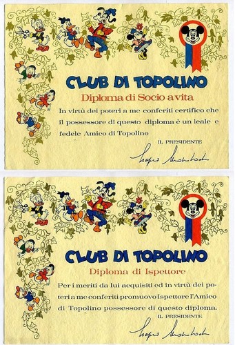 Club topolino diplomi - di,