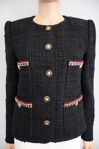 Chanel 21a black tweed gold - chanel,