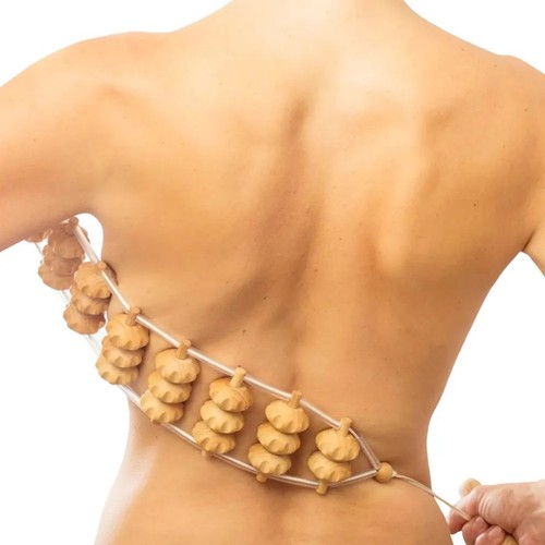 Rouleau massage bois naturel - rouleau,