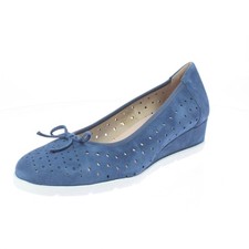 Cinzia Soft Ballerine In Camoscio Con Zeppa Blu - Taglia 35 [21.5cm] Scarpe