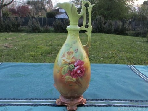 Carafe ancienne roses barbotin - ancienne,