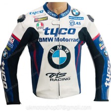 BMW TYCO Uomo Giubbotto Moto in Pelle Da Corsa Giacca in Pelle da Motociclista