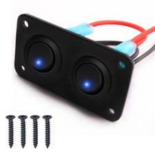 12V Pannello Interruttore,Pulsante Interruttore Rotondo,12-24V 2 Gruppi Pannello