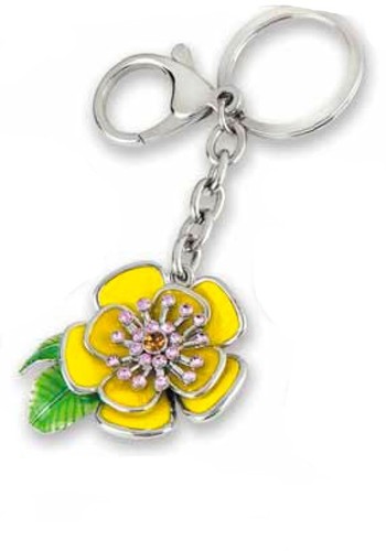 Portachiavi metallo fiore con