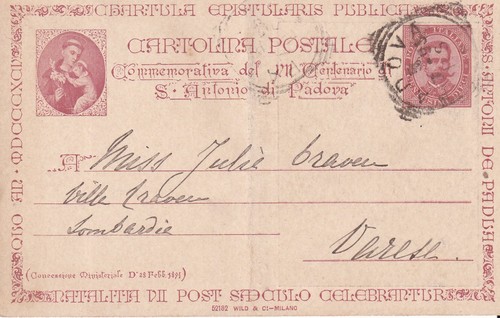 Cartolina commemorativa - cartolina,