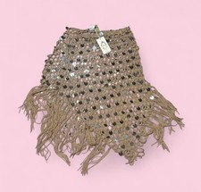 Poncho all'uncinetto marrone