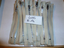 30 PZ CERNIERE ECRU ARGENTO 14 CM LAMPO ZIP CATENA 5 x JEANS  FONDO MAGAZZINO