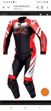 tuta moto pelle divisibile Spyke mod Esoril tg 46 nero-bianco-rossa