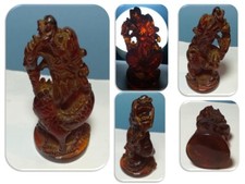 Vecchia statuina Dragone in ambra