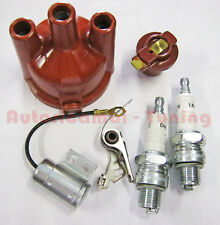 KIT ACCENSIONE FIAT 500 R 126 Puntine Condensatore Calotta Spazzola Candele 