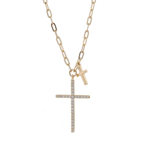 Oro giallo diamante - oro, croce