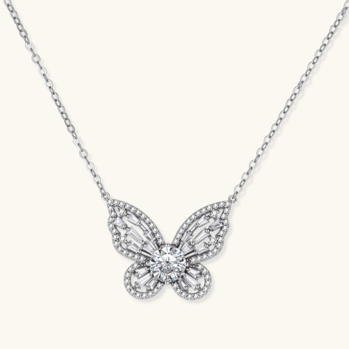 Collana moissanite farfalla - moissanite,