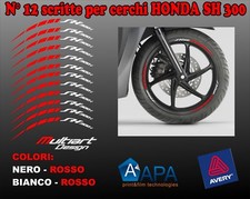  KIT ADESIVI STICKERS PER CERCHI HONDA SH  300   NEW STICKERS   12 PZ.