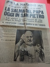 LA NAZIONE 4-6-1963 E' MORTO PAPA GIOVANNI XXIII INTER FACCHETTI FIRENZE ADORNI