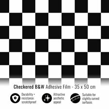 Pellicola Adesiva per Car Wrapping Scacchi Bianco Nero 35 x 50 cm