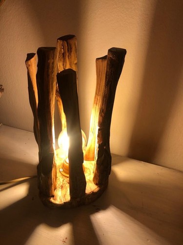 Lampada legno fatta - legno,